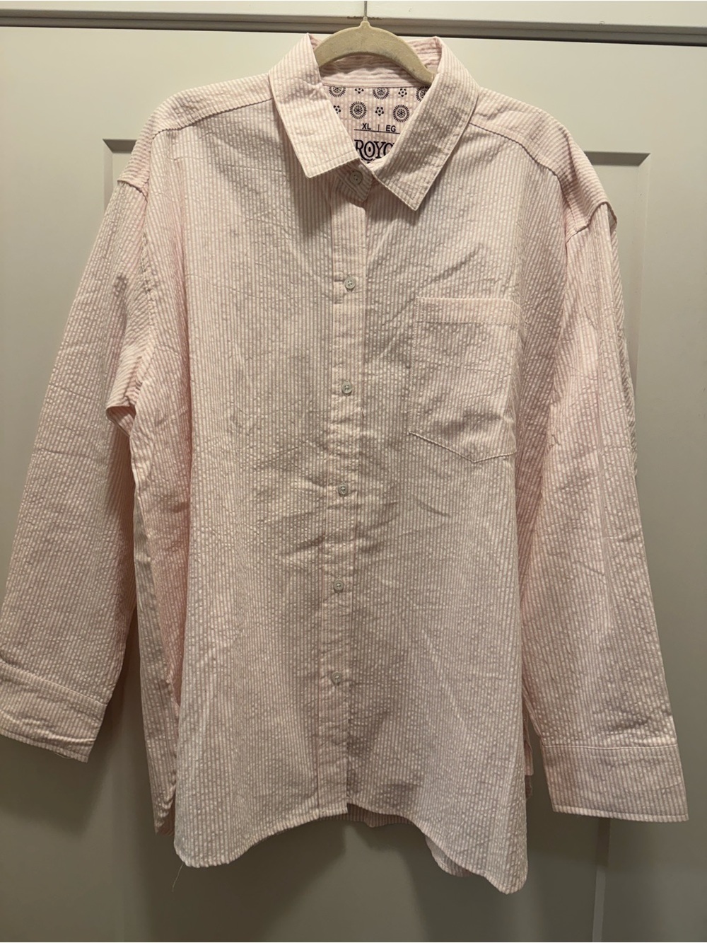 🆕 Royce Brand Pink & White w Subtle Texture Button-Down Shirt. XL. NWT!🔥🔥